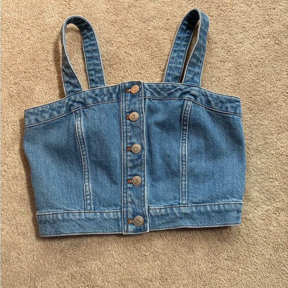 Madewell Blue Denim Crop Top
